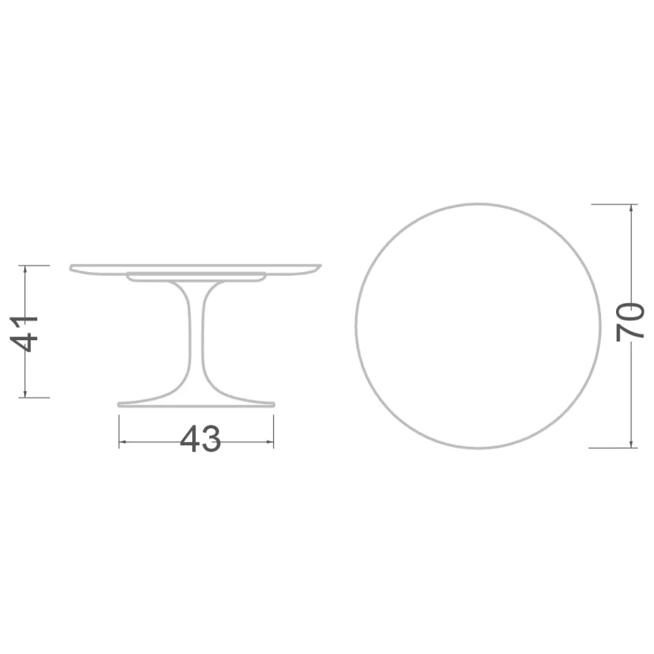 Tulip Salontafel Eero Saarinen H 41 in Noir Soft Ceramic Made in Italy - Scarlet Viadurini