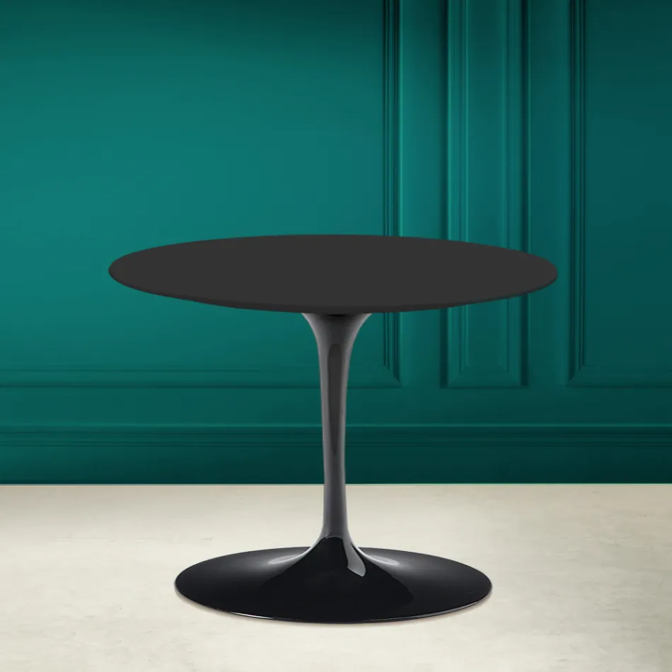 Tulip Salontafel Eero Saarinen H 41 in Noir Soft Ceramic Made in Italy - Scarlet Viadurini