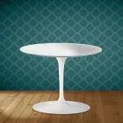 Eero Saarinen Tulip salontafel H 41 in Salina keramiek, gemaakt in Italië - Scharlakenrood Viadurini