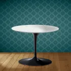 Eero Saarinen Tulip salontafel H 41 in Salina keramiek, gemaakt in Italië - Scharlakenrood Viadurini