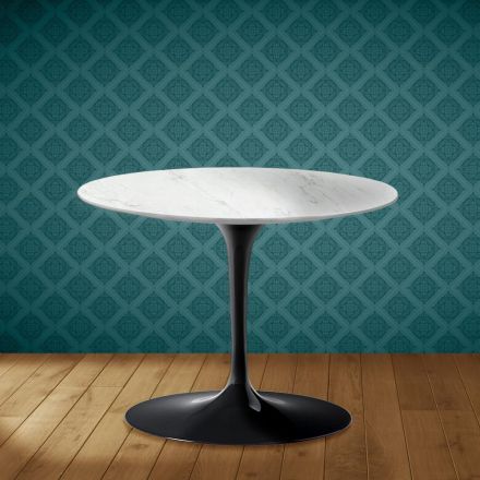 Eero Saarinen Tulip salontafel H 41 in Salina keramiek, gemaakt in Italië - Scharlakenrood Viadurini