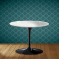 Eero Saarinen Tulip salontafel H 41 in Salina keramiek, gemaakt in Italië - Scharlakenrood