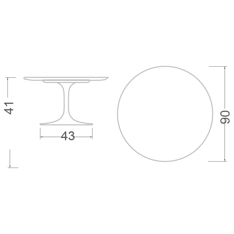 Eero Saarinen Tulip salontafel H 41 in Somnia keramiek, gemaakt in Italië - Scharlakenrood Viadurini