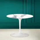 Tulip Salontafel Eero Saarinen H 41 in Statuario Altissimo Made in Italy - Scarlet Viadurini