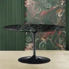 Tulip salontafel Eero Saarinen H 41 in groen Alpi-marmer Made in Italy Viadurini