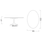 Tulip Salontafel Eero Saarinen H 41 Ovaal met wit vloeibaar laminaat blad - Scarlet Viadurini