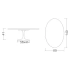 Tulip Salontafel Eero Saarinen H 41 Ovaal met Zwart Vloeibaar Laminaat - Scarlet Top Viadurini