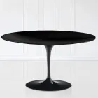 Tulip Salontafel Eero Saarinen H 41 Ovaal met Zwart Vloeibaar Laminaat - Scarlet Top Viadurini