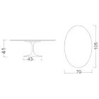 Eero Saarinen H 41 Ovale Tulip Salontafel in Diamond Cream Keramiek Made in Italy - Scarlet Viadurini