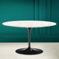 Tulip Eero Saarinen H 41 ovale salontafel in Diamond Cream keramiek Made in Italy - Scarlet