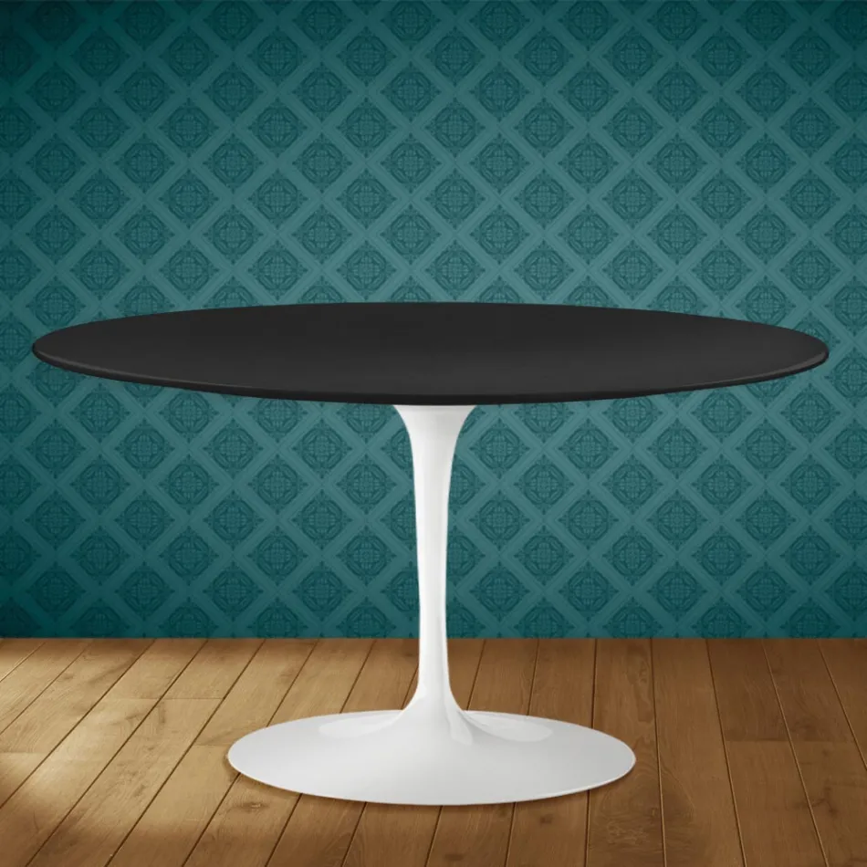 Eero Saarinen Tulip salontafel H 41 ovaal in Domoos keramiek, gemaakt in Italië - Scharlakenrood Viadurini