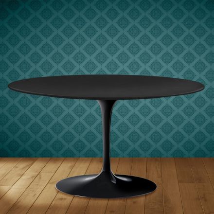 Eero Saarinen Tulip salontafel H 41 ovaal in Domoos keramiek, gemaakt in Italië - Scharlakenrood Viadurini