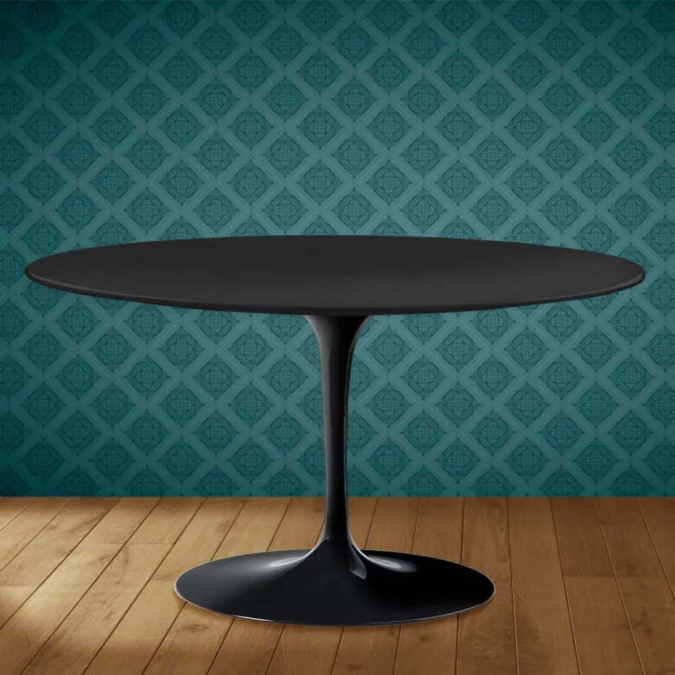 Eero Saarinen Tulip salontafel H 41 ovaal in Domoos keramiek, gemaakt in Italië - Scharlakenrood Viadurini
