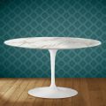 Eero Saarinen Tulip salontafel H 41 ovaal in glanzend keramiek, gemaakt in Italië - Scharlakenrood