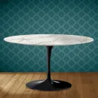 Eero Saarinen Tulip salontafel H 41 ovaal in glanzend keramiek, gemaakt in Italië - Scharlakenrood Viadurini