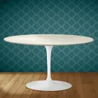 Eero Saarinen Tulip salontafel H 41 ovaal in Marmorio keramiek, gemaakt in Italië - Scharlakenrood Viadurini