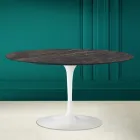 Tulip Salontafel Eero Saarinen H 41 Ovaal in Noir Desire Keramiek Made in Italy - Scarlet Viadurini