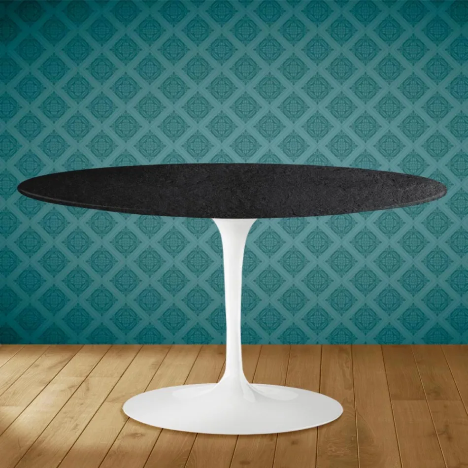 Tulip Salontafel Eero Saarinen H 41 Ovaal in Sirius Keramiek Made in Italy - Scarlet Viadurini