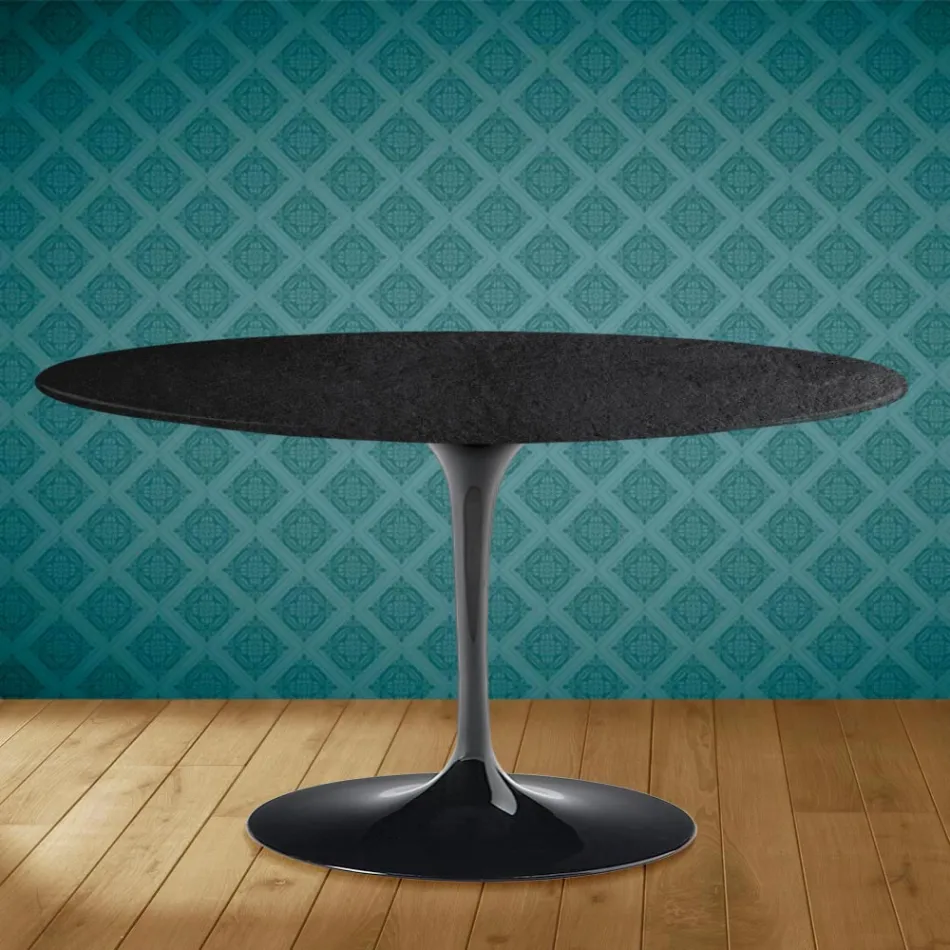 Tulip Salontafel Eero Saarinen H 41 Ovaal in Sirius Keramiek Made in Italy - Scarlet Viadurini
