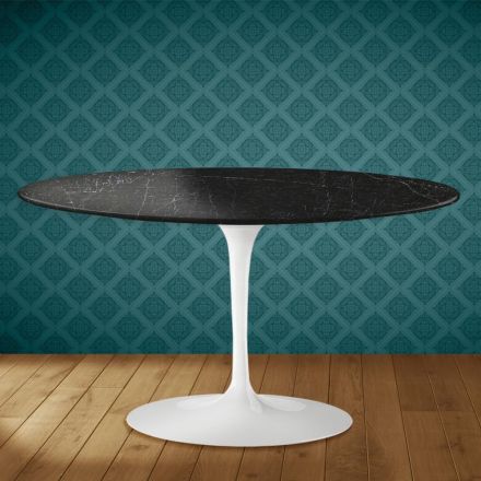 Eero Saarinen H 41 ovale tulp salontafel van Somnia keramiek, gemaakt in Italië - Scharlakenrood Viadurini