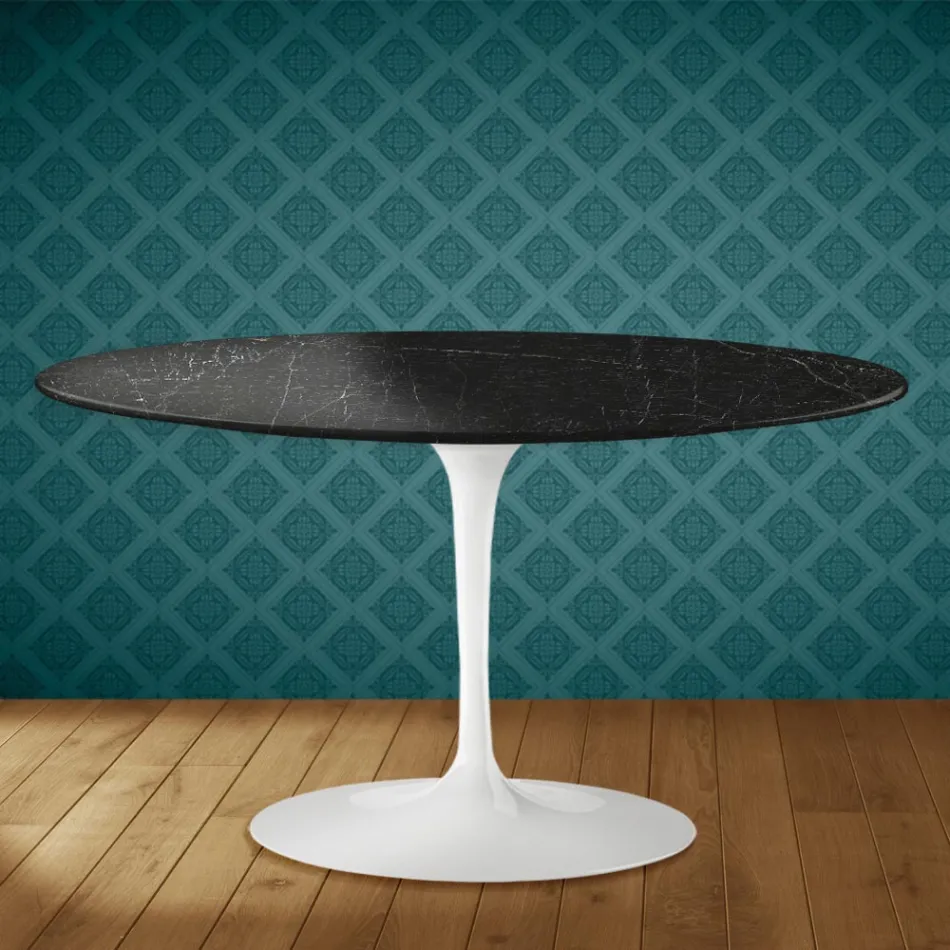 Eero Saarinen H 41 ovale tulp salontafel van Somnia keramiek, gemaakt in Italië - Scharlakenrood Viadurini