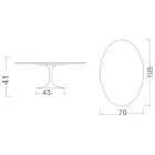 Eero Saarinen H 41 ovale tulp salontafel van Somnia keramiek, gemaakt in Italië - Scharlakenrood Viadurini
