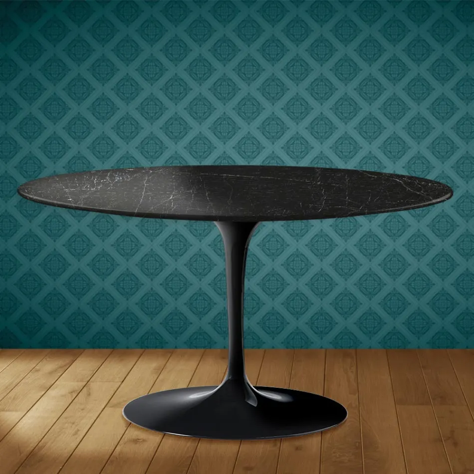 Eero Saarinen H 41 ovale tulp salontafel van Somnia keramiek, gemaakt in Italië - Scharlakenrood Viadurini