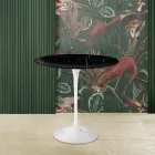 Tulip Salontafel Eero Saarinen H 52 met zwart Marquinia marmeren blad Made in Italy - Scarlet Viadurini
