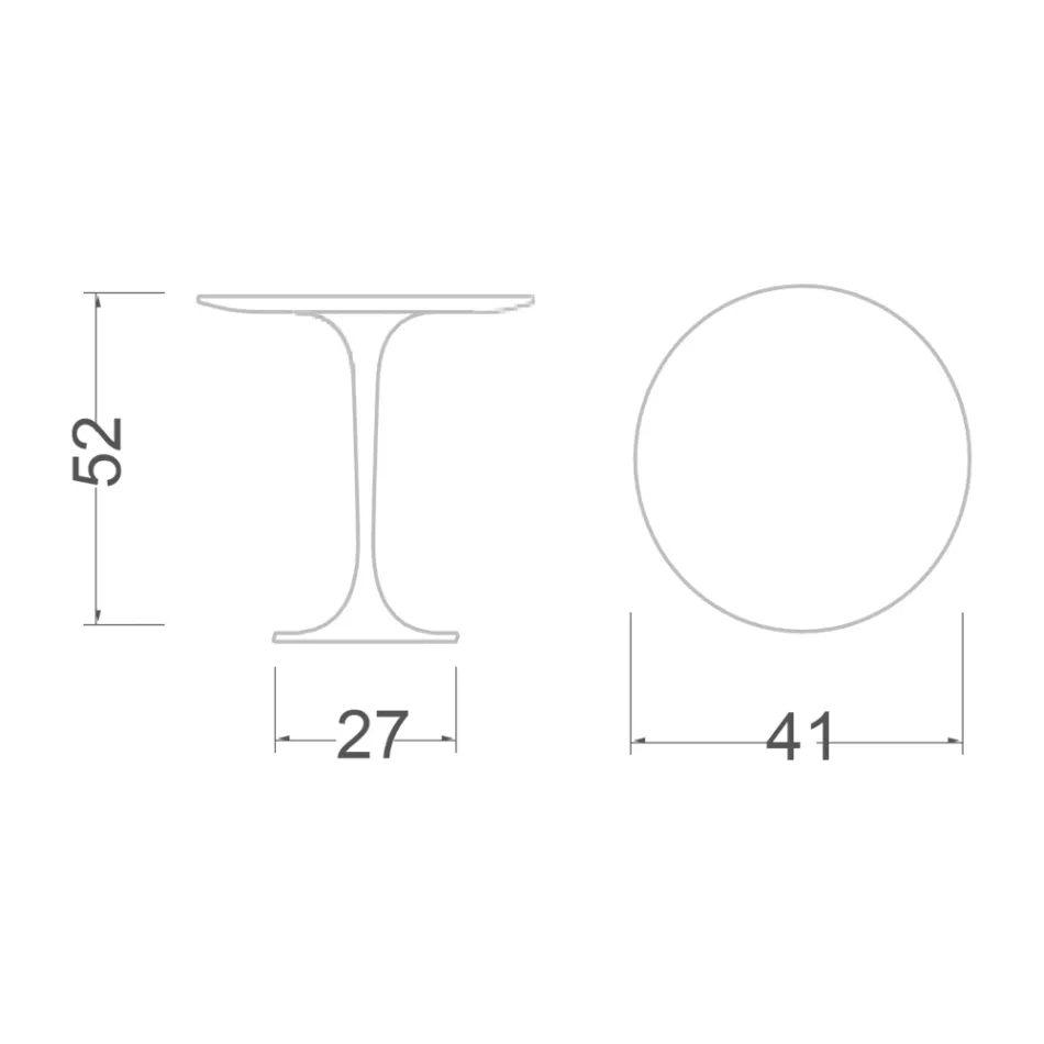 Tulip salontafel Eero Saarinen H 52 in wit vloeibaar laminaat Made in Italy - Scarlet Viadurini