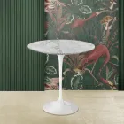 Tulip Salontafel Eero Saarinen H 52 Rond in Arabescato Marmer Made in Italy - Scarlet Viadurini