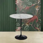 Tulip Salontafel Eero Saarinen H 52 Rond in Arabescato Marmer Made in Italy - Scarlet Viadurini