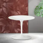 Saarinen Tulip salontafel, hoogte 39 cm, in mat wit Florim keramiek - Scarlet Viadurini