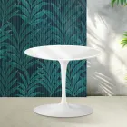 Saarinen Tulip salontafel, hoogte 39 cm, in glanzend wit Florim keramiek - Scarlet Viadurini
