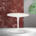 Saarinen Tulip salontafel H 39 cm in Florim Calacatta Gold mat keramiek - Scharlakenrood