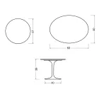 Saarinen Tulip salontafel, hoogte 39 cm, in glanzend Statuario Florim keramiek - Scharlakenrood Viadurini