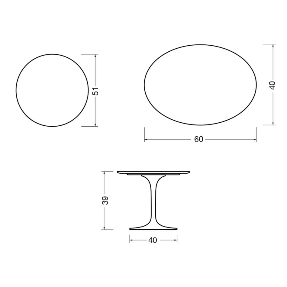 Saarinen Tulip salontafel, hoogte 39 cm, in glanzend Statuario Florim keramiek - Scharlakenrood Viadurini
