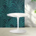 Saarinen Tulip salontafel, hoogte 39 cm, in glanzend Statuario Florim keramiek - Scharlakenrood Viadurini