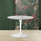 Tulip Saarinen Salontafel H 39 met ovaal blad in Arabesque marmer Made in Italy - Scarlet Viadurini