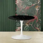 Tulip Saarinen H 39 ronde salontafel in zwart Marquinia-marmer Made in Italy - Scarlet Viadurini