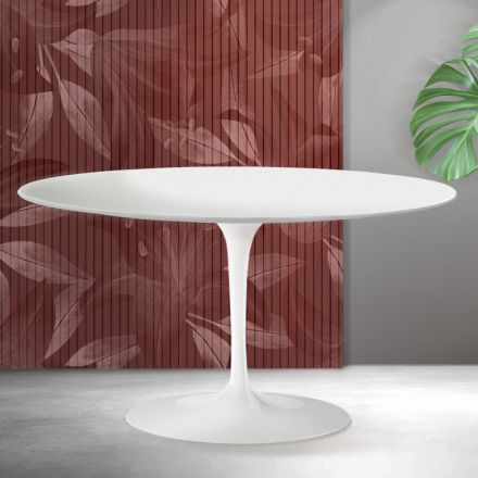 Saarinen Tulip salontafel, hoogte 41 cm, in mat wit Florim keramiek - Scarlet Viadurini