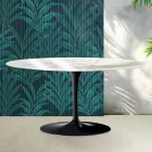 Saarinen Tulip salontafel H 41 cm in glanzend Florim Calacatta Gold keramiek - Scharlakenrood Viadurini