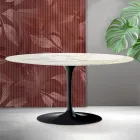 Saarinen Tulip salontafel H 41 cm in Florim Calacatta Gold mat keramiek - Scharlakenrood Viadurini