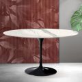 Saarinen Tulip salontafel H 41 cm in Florim Statuario mat keramiek - Scharlakenrood