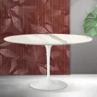 Saarinen Tulip salontafel H 41 cm in Florim Statuario mat keramiek - Scharlakenrood Viadurini
