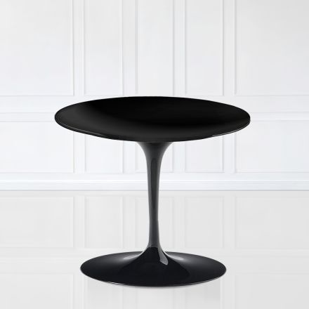 Tulip Saarinen Salontafel H 41 met zwart vloeibaar laminaatblad Made in Italy - Scarlet Viadurini