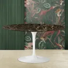 Tulip Saarinen Salontafel H 41 met donker Emperador marmeren blad Made in Italy Viadurini