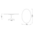 Tulip Saarinen Salontafel H 41 in wit ovaal vloeibaar laminaat Made in Italy - Scarlet Viadurini