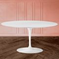 Tulip Saarinen ovale salontafel in wit vloeibaar laminaat H 41 Made in Italy - Scarlet