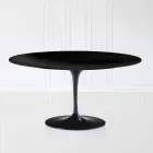 Tulip Saarinen salontafel H 41 in zwart ovaal vloeibaar laminaat Made in Italy - Scarlet Viadurini