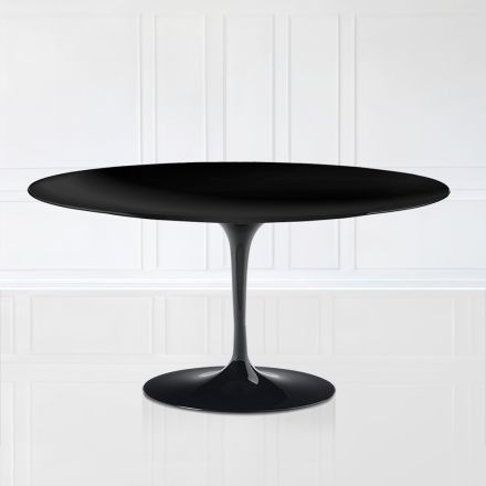 Tulip Saarinen salontafel H 41 in zwart ovaal vloeibaar laminaat Made in Italy - Scarlet Viadurini